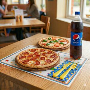 Any 2 X 10” Pizza & Bottle Of Pepsi